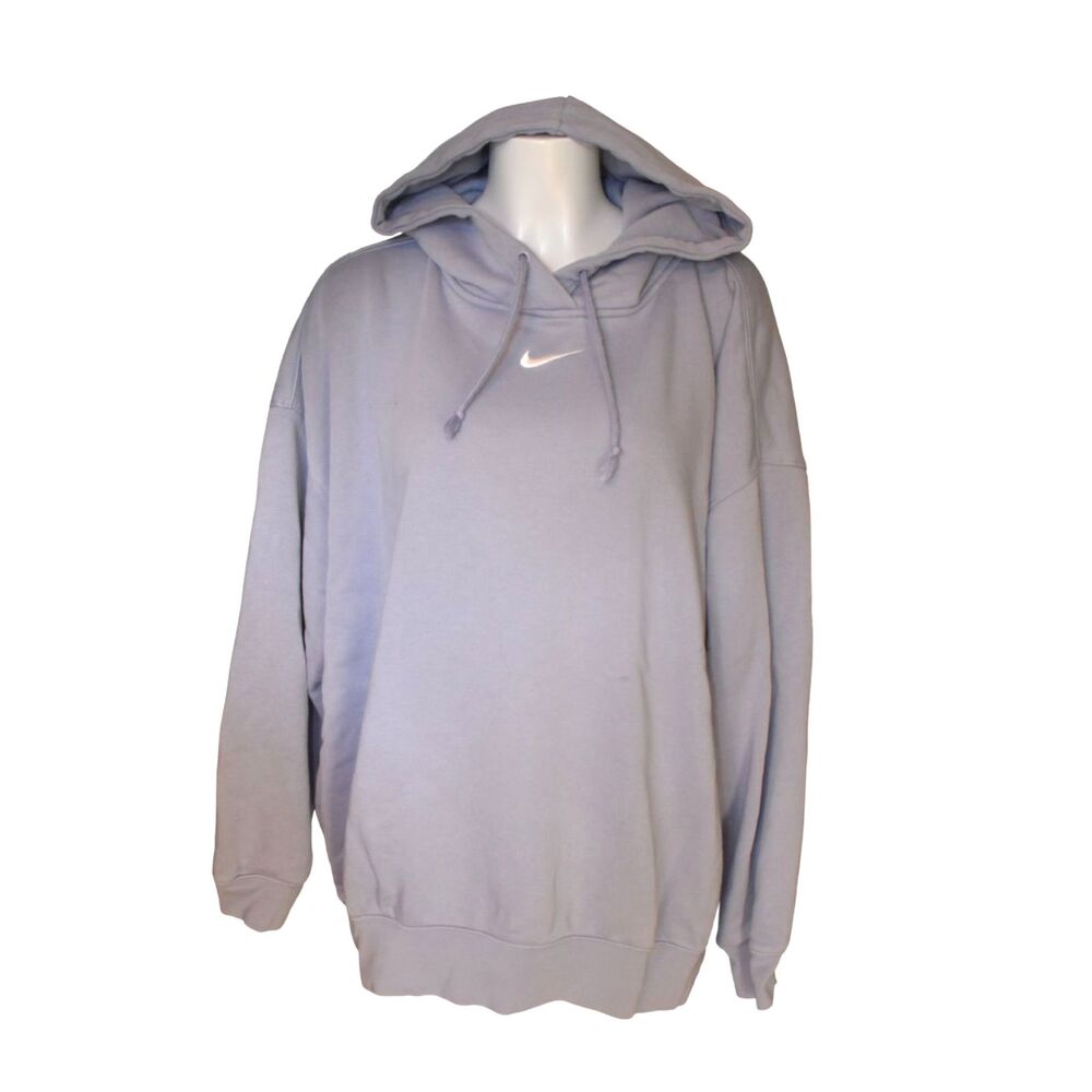 Nike Oversized Hoodie Periwinkle Blue Purple Small Swoosh Athletic Womens XL